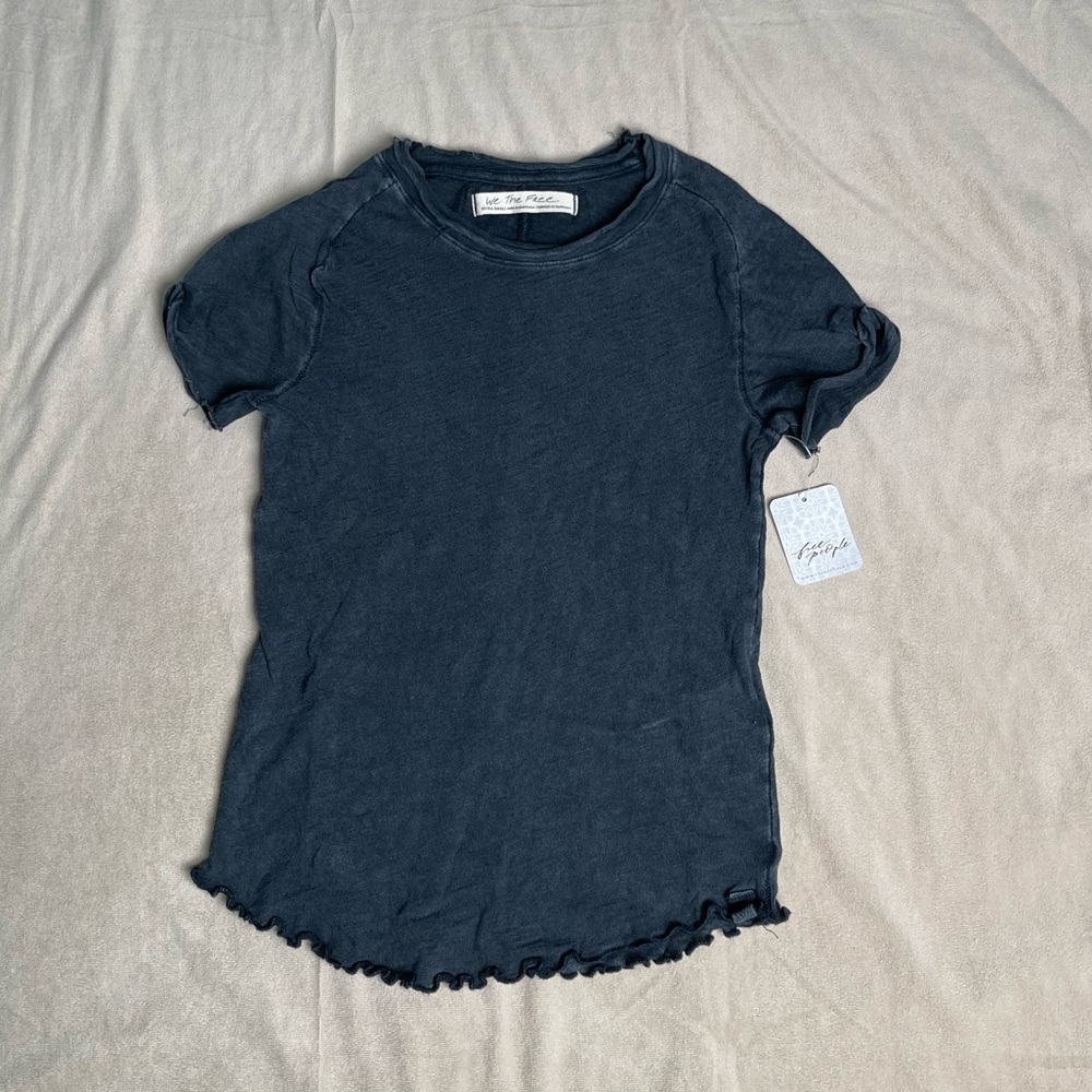 Free People We The Free Be My Baby Washed Black T-Shirt XS NWT - Picture 3 of 8